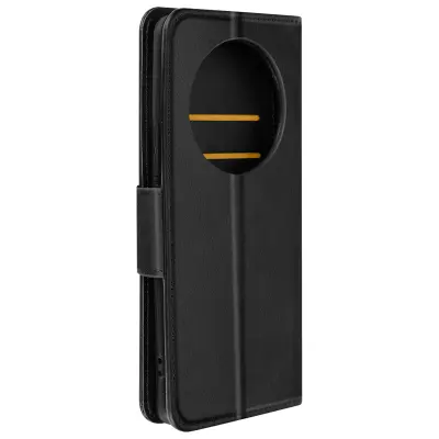 Torbica s preklopom za Honor Magic 6 Lite 5G Gladka teksturirana denarnica Flap, Črna