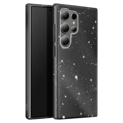 Ohišje z bleščicami za Samsung Galaxy S24 Ultra Silikonsko Ultra tanko, Črna