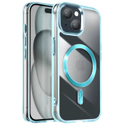 Ohišje MagSafe za iPhone 15 Dos Cristal Color, Modra