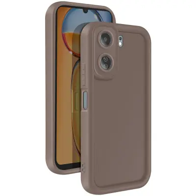 Ohišje za Xiaomi Redmi 13C Silikon Mehak dotik Dvignjene meje, Rjava