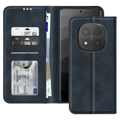Ohišje za Redmi Note 14 Pro in 14 Pro Plus Denarnica in stojalo, Modra noč