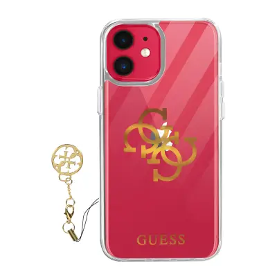 Guess, Apple iPhone 11 Hard Case 4G Charms Guess Transparent Gold Logo, Zlata