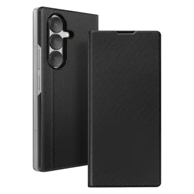 Ovitek za Galaxy Z Fold 7 s teksturirano površino in funkcijo stojala, Črna