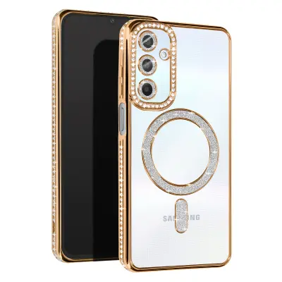 Diamantno ohišje za Samsung Galaxy A25 MagSafe Contour Strass, Zlata
