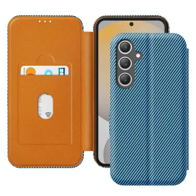 Ohišje za Samsung S24 FE iz ogljikovih vlaken za videoposnetke in podporo proti prepoznavanju RFID, Modra