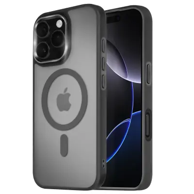 Ohišje MagSafe za iPhone 16 Pro Hrbtna podloga Frosted Obris, Črna