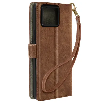 Torbica s preklopom za Asus Zenfone 11 Ultra Anti RFID denarnica, Rjava