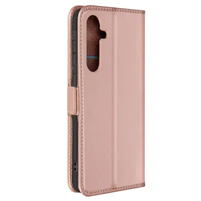Torbica za Samsung Galaxy A55 Dvojna zaponka za denarnico z magnetno zaponko, Šampanjec roza