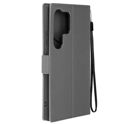 Torbica za Samsung Galaxy S24 Ultra Imetnik kartice Clap Denarnica, Temno siva