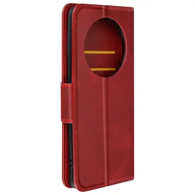 Torbica s preklopom za Honor Magic 6 Lite 5G Gladka teksturirana denarnica Flap, Bordeaux