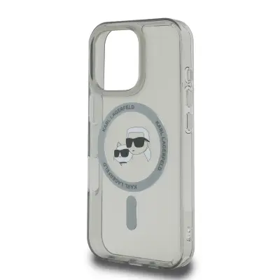 Karl Lagerfeld, Ohišje za iPhone 16 Pro Max Printed IML K in CH MagSafe Compatible, Prozorno črna