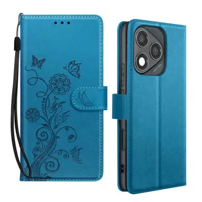 Ohišje z metuljčkom za denarnico Honor 400 Lite z vrvico, Modra