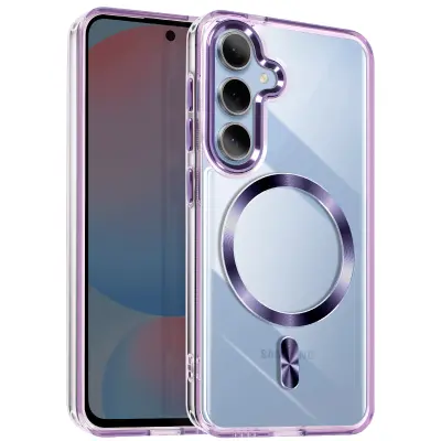 Ohišje MagSafe za Samsung Galaxy S24 in S25 Crystal Color Back, Vijolična