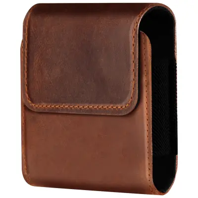 Univerzalno zložljivo usnjeno ohišje za pas telefona z magnetnim zapiranjem, Rjava