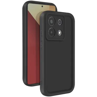 Ohišje za Xiaomi Redmi Note 13 Pro Mehak dotik Dvignjene meje, Črna