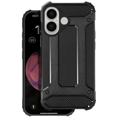 Ohišje za iPhone 16 Plus Hybrid Reinforced Anti-Shock Corners 1,8 m, Črna
