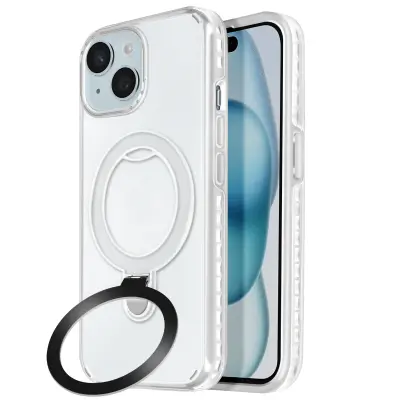 MagSafe ohišje za iPhone 15 Plus in 14 Plus Zložljivo stojalo, Bela