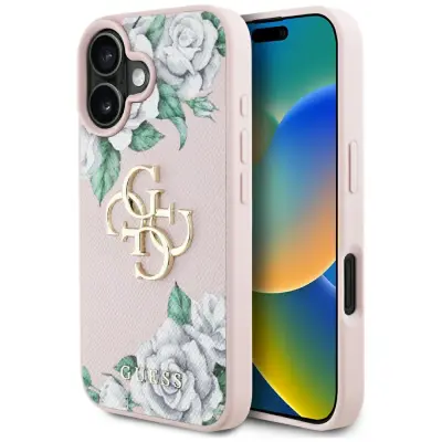 GUESS OVITEK IPHONE 16 4G LOGO LUKSUZNE BRUŠENE VRTNICE
