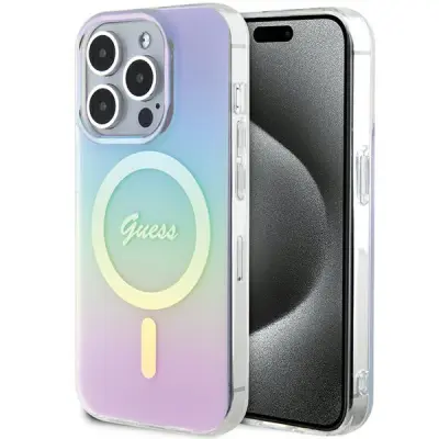 OVITEK GUESS HARDCASE ZA IPHONE 15 PRO MAX 6.7 MAGNETNI IRIDESCENT