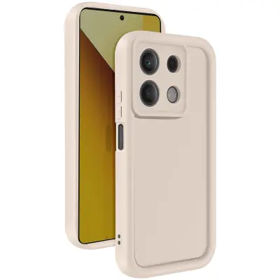 Ohišje za Xiaomi Redmi Note 13 Mehak dotik Dvignjene meje, Bež