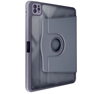Torbica s preklopom za iPad Pro 13 2024 Podporni ventil v stanju pripravljenosti, Siva lavanda