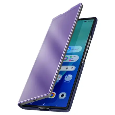 Zaščitni etui za Galaxy Z Fold 7 Clear View z video podporo, Vijolična
