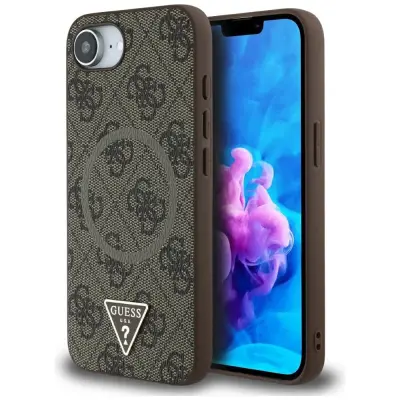 GUESS OVITEK 4G PRSTAN TRIKOTNIK LOGO ZA MAGSAFE ZA IPHONE 16E ZAŠČITA ZA TELEFON