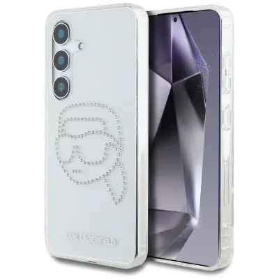 ETUI KARL LAGERFELD, RHINESTONES, LOGO KARL HEAD ZA SAMSUNG GALAXY S25 DESIGN