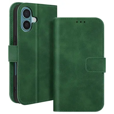 Ohišje za iPhone 16 Wallet Flap Video Holder, Zelena