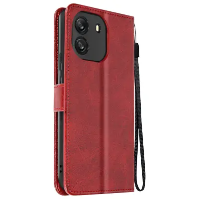 Torbica s preklopom za Blackview Wave 6C Denarnica s trakom za roko, Rdeča