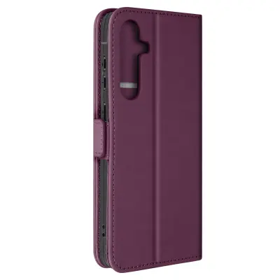 Torbica za Samsung Galaxy A55 Dvojna zaponka za denarnico z magnetno zaponko, Temno vijolična