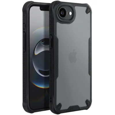 Ohišje za iPhone 16e z ojačanimi vogali, mat hrbet proti praskam, Črna