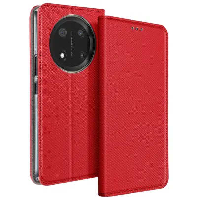 Ohišje za Honor Magic 7 Lite Clapet Magnetic Card Holder, Rdeča