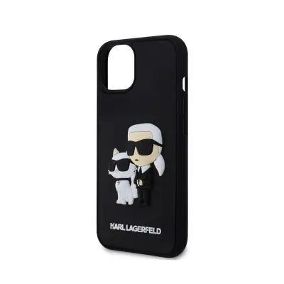Karl Lagerfeld, Karl Choupette 3D ohišje za iPhone 13 Karl Elegantna zaščita, Črna