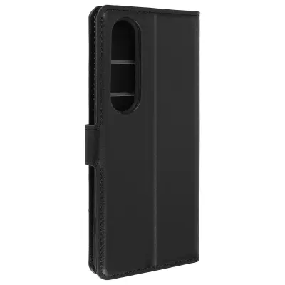Torbica za Sony Xperia 1 VI Denarnica zaklopka Funkcija stojalo, Črna