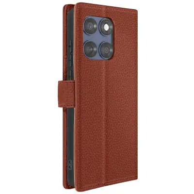 Ohišje za denarnico Motorola Edge 60 Fusion z magnetnim trakom, Rjava