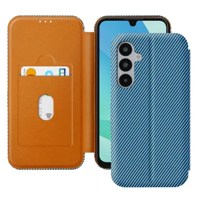 Ohišje za Samsung A16 iz ogljikovih vlaken za videoposnetke in podporo proti identifikaciji RFID, Modra