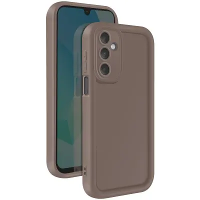 Ohišje za Samsung Galaxy A16 Silikon Mehak dotik Dvignjene meje, Rjava