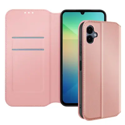 Ohišje za Samsung Galaxy A06 Clapet Card and Video Holder, Šampanjec roza