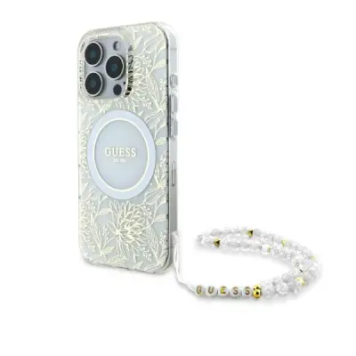 GUESS IML FLOWERS ALLOVER HARDCASE OVITEK ZA IPHONE 16 PRO ZA MAGSAFE S PASOM