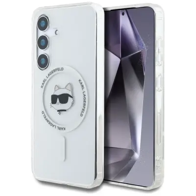 OVITEK CHOUPETTE Z GUMBOM KARL LAGERFELD ZA SAMSUNG GALAXY S25 Z LOGOTIPOM