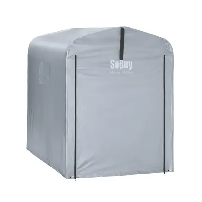 SoBuy nepremočljiva avtomobilska garaža srebrna 120x176x163 cm