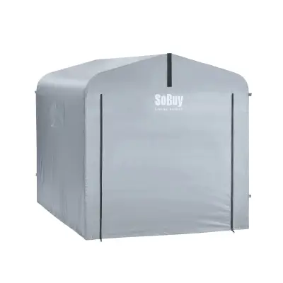 SoBuy Nadomestno platno za avtomobilsko garažo nepremočljivo srebrno 159x219x165cm