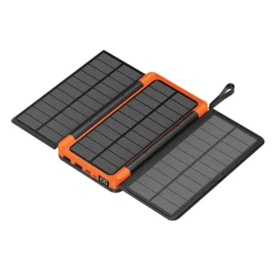 Alya Solar Powerbank 20000 mAh z Micro USB / USB-C / Lightning svetilko, Črna