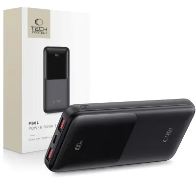 TECH-PROTECT PB01 POWER BANK 10000MAH 22,5W ČRNA