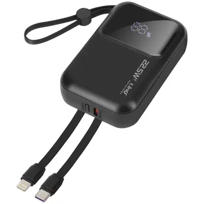 LinQ, Zunanja baterija 10000 mAh + kabla Lightning in USB C, Črna