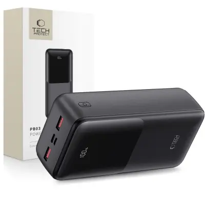 TECH-PROTECT PB03 POWER BANK 30000MAH 22,5W ČRNA