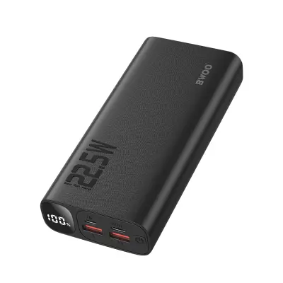 Bwoo, 20000 mAh zunanja baterija z 2 USB + USB-C, Črna