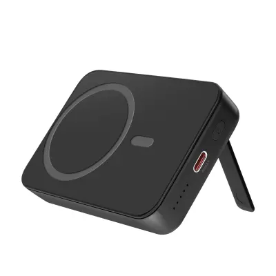 Bwoo, Zunanja baterija MagSafe 10000 mAh - 20W priključek USB-C in zložljivo stojalo, Črna