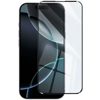 Zaščita zaslona za iPhone 16 Pro Nerazbitno hibridno steklo, Črna